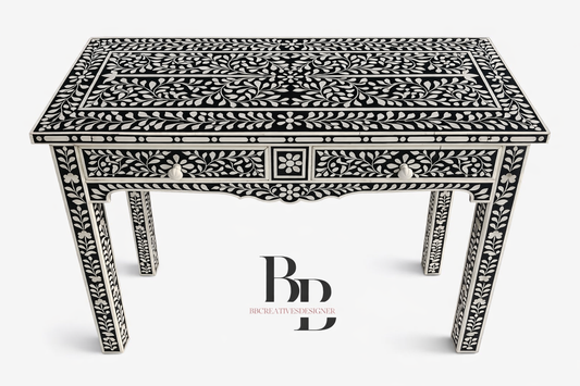 Handmade Wooden Bone Inlay Console Table / Entry Way Console / Home Decor