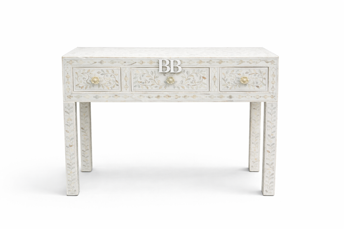 Handmade Wooden Bone Inlay Console Table / Entry Way Console / Home Decor