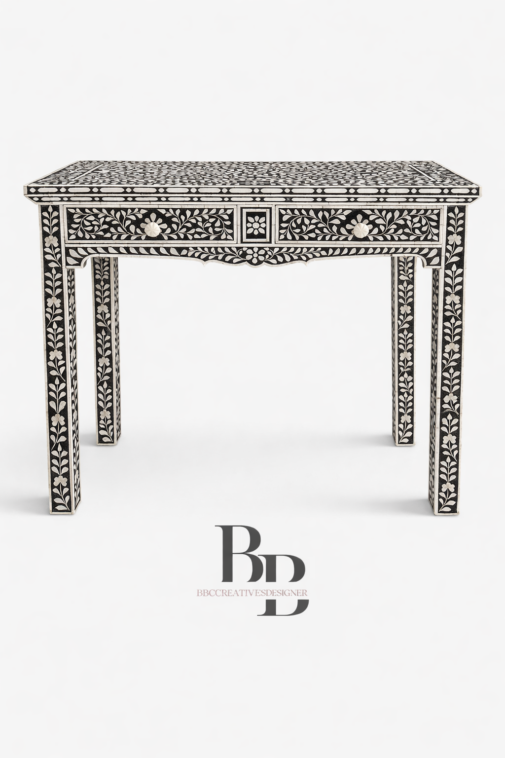 Handmade Wooden Bone Inlay Console Table / Entry Way Console / Home Decor